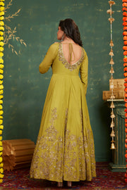 Green anarkali set